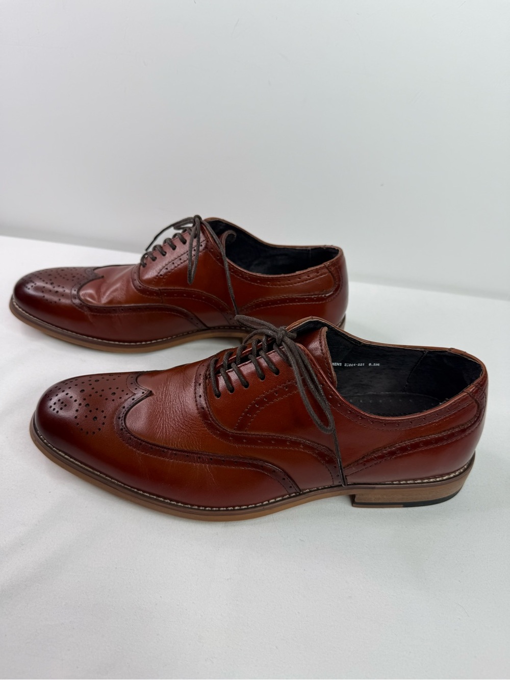 Stacy Adams Dunlap Wingtip Dunbar Burnished Brown Oxfords Size 8.5